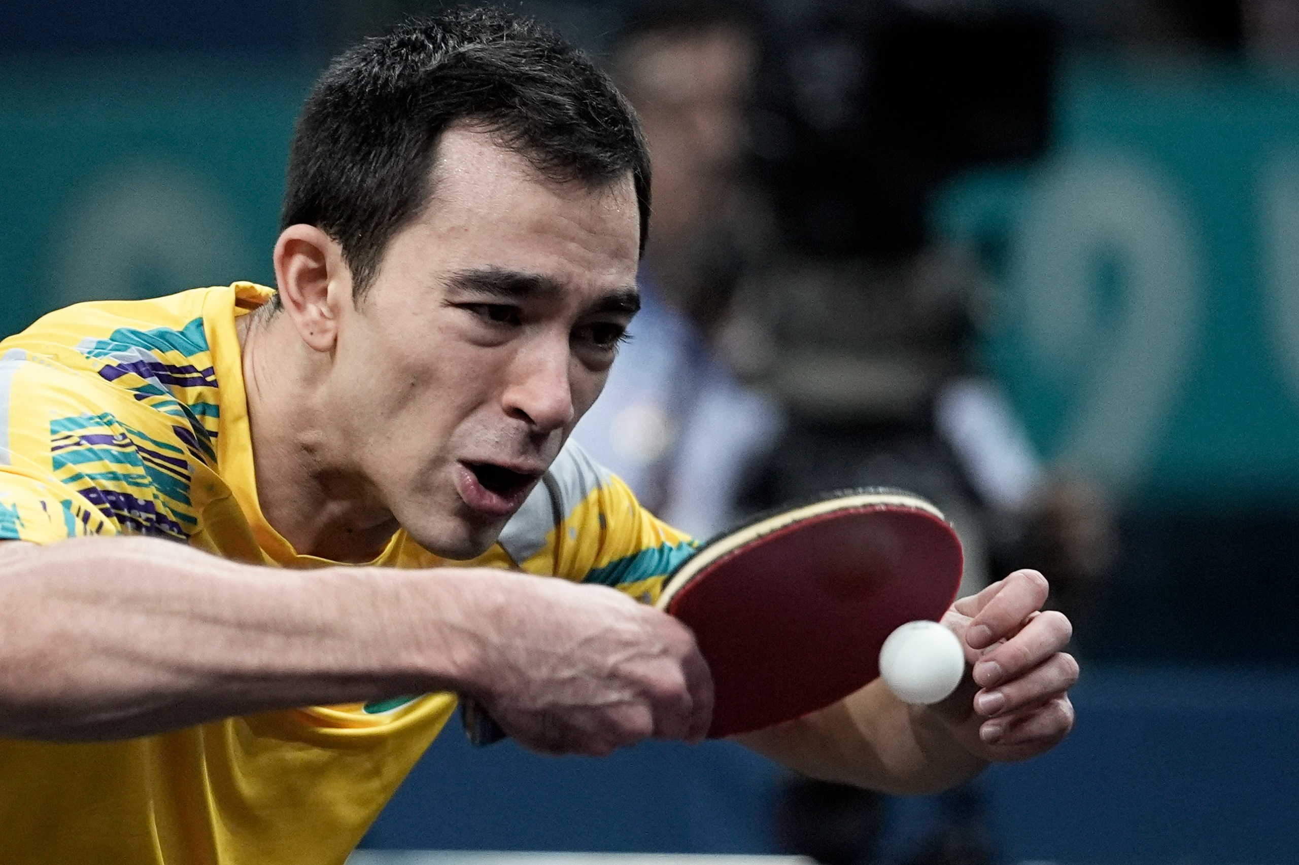 Hugo Calderano enfrentou o francês Felix Le Brun na disputa pela medalha de bronze. 